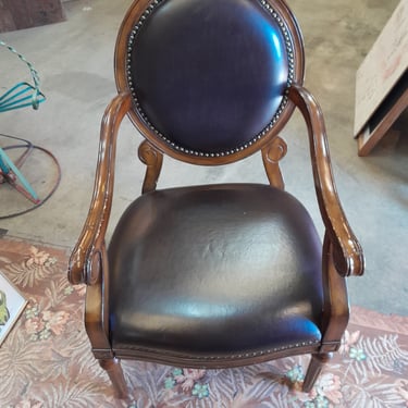 Brown Faux Leather Arm Chair