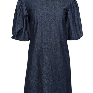 Kate Spade - Dark Wash Denim Puff Sleeve Mini Dress Sz 4