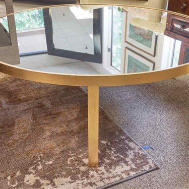 Interlude  Gold Finish Cocktail Table with  Antiqued Mirror Top