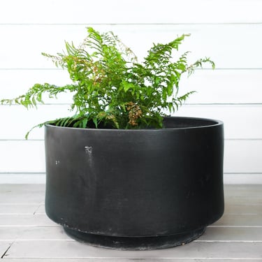 Gainey C-24 Matte Black planter | Vintage Large black Gainey Ceramic La Verne CALIF Planter 