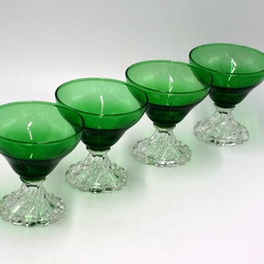 vintage Burple Inspiration Green sherbet cups set of four 