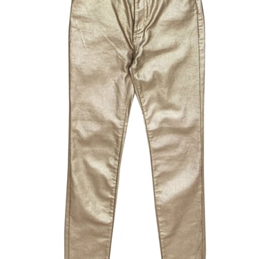 Armani Exchange - Gold Metallic "Super Skinny" Jeans Sz 27
