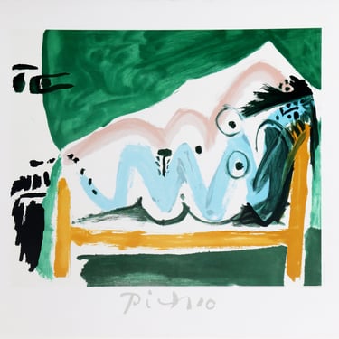 Ne Allongee et Tete d'Homme de Profil by Pablo Picasso, Marina Picasso Estate Lithograph Poster 