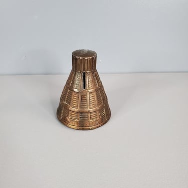 Vintage Copper Metal Space Capsule Coin Bank 