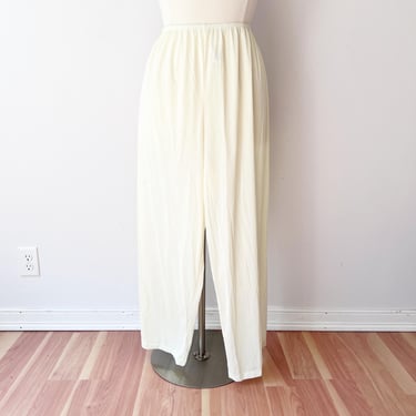 SIZE 3X Vintage Cream Nylon Pants / Prevent Chub Rub / Long Vanity Fair Nylon Pettipants 