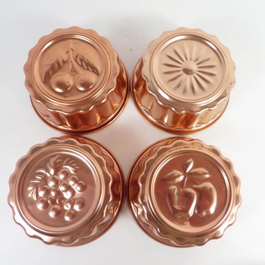 Set of 4 Vintage Small Copper Molds - Copper Molds 