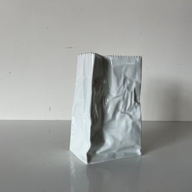 Tapio Wirkkala for Rosenthal Studio Line White Porcelain "Bag" Vase 