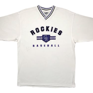 Vintage 90s Lee Sport Colorado Rockies Baseball Embroidered MLB T-Shirt Size Medium/Large 