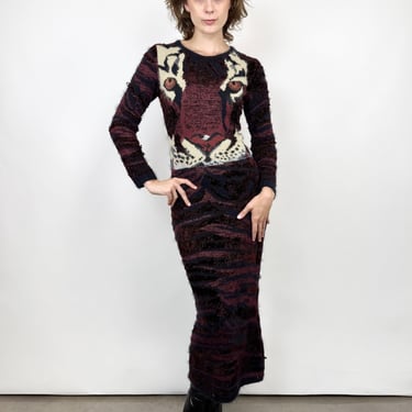Krizia On the Hunt Knit Maxi Dress