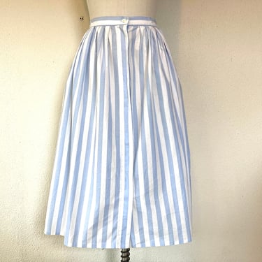 1980s Striped cotton midi skirt 