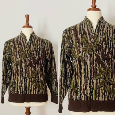 Vintage Rattlers Brand Sweater / Pull Over / 1990s / Camouflage / Unisex / FREE SHIPPING 