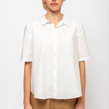 A Punto B Short Sleeve Shirt with Back Pleats - Milk