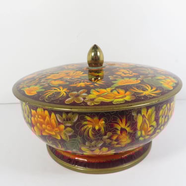Vintage Daher Tin Fall Flowers 