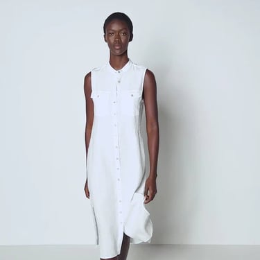 Carina Sleeveless Shirtdress - Optic White