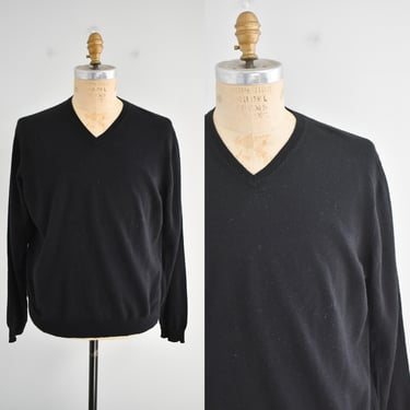 1990s Brooks Brothers Black Merino Wool Sweater 