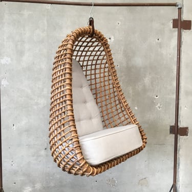 70's Hanging Basket Chair w/New Upholstery