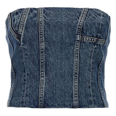 Amiri Women Denim Bustier Top