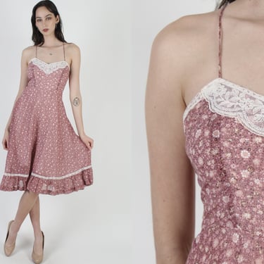 Ditsy Floral Romantic Gunne Sax Prairie Midi Dress - Size 11 