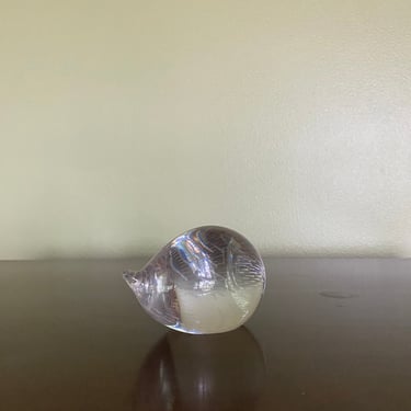 Signed Kosta Boda solid glass handmade Porcupine or Hedgehog by Vicke Linstrand Paperweight Figurine, Made in Sweden 