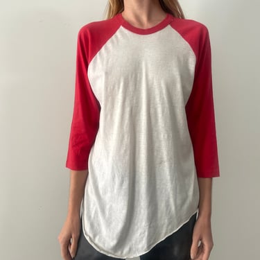 70s perfect Red Baseball Tee