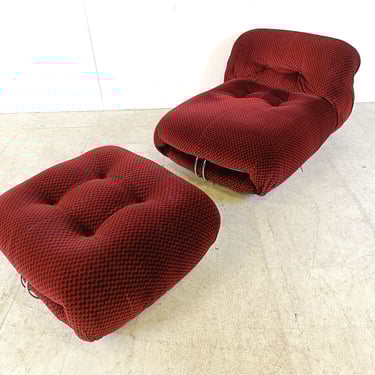 Soriana lounge chair with ottoman by Afra & Tobia Scarpa for Cassina, 1970s - vintage design lounge chair - vintage design classic 