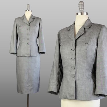 1940s Women's Suit / Wilshire Modes Suit / Vintage 40s Suit / Vintage Office Wear / Size Small 