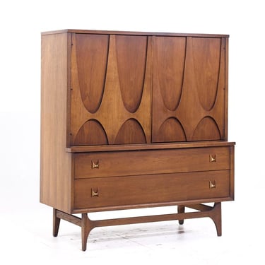 Broyhill Brasilia Mid Century Walnut Gentleman's Chest - mcm 