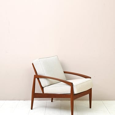 MidCentury Danish Lounge Chair Model 121 by Kai Kristiansen, Teak Wood, Retro Danish Design 