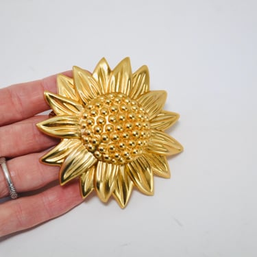 90s Vintage Gold Daisy Sunflower Belt Buckle Gold Wedding Belt Buckle Summer Flower Vintage Flower Belt Buckle Large Gold Wedding Belt 