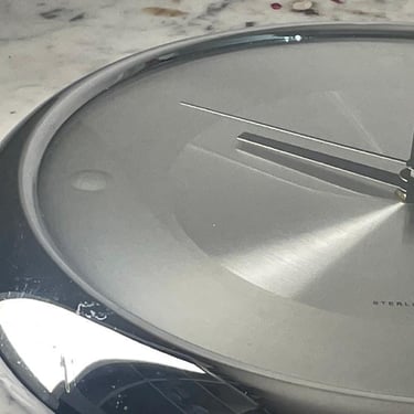 Vintage Sterling & Noble Stainless Steel and Chrome Minimalist Wall Clock | Black Hands | Modern Design 