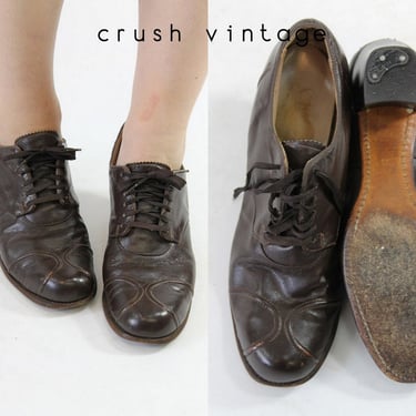 1930s oxford shoes | leather lace ups | size 6 