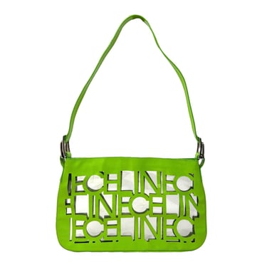 Celine Green Cut Out Logo Shoulder Bag
