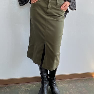 Olive Y2K Pencil Skirt (S)