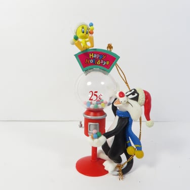 Vintage Tweety Bird and Sylvester Cat Christmas Ornament - 1997 Looney Tunes Tweety Bird Ornament 