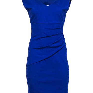 Diane von Furstenberg - Cobalt Fitted Sheath Dress w/ Gathered Waistline Sz 6