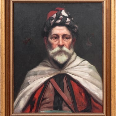 French School Portrait of an Ottoman Oil on Canvas