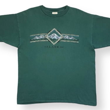 Vintage 90s Prairie Mountain Alaska Landscape/Nature Destination Single Stitch Graphic t-Shirt Size XL 