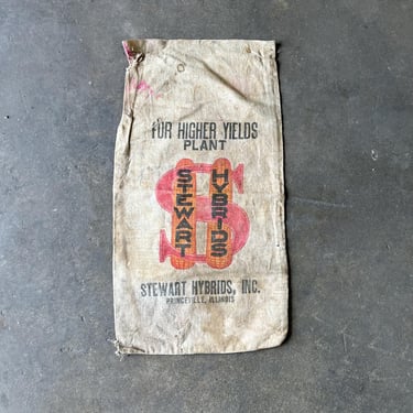 Vintage Stewart Hybrids Seed Sack Princeville, IL 