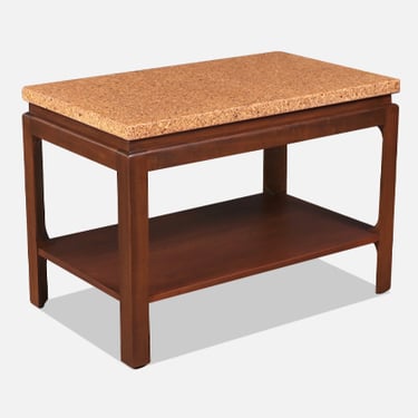 Paul Frankl Cork Top Two-Tier Side Table for Johnson Furniture 