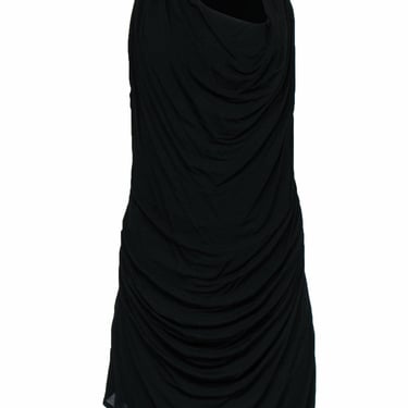 Helmut Lang - Black Racerback Dress w/ Draped Detail Sz L