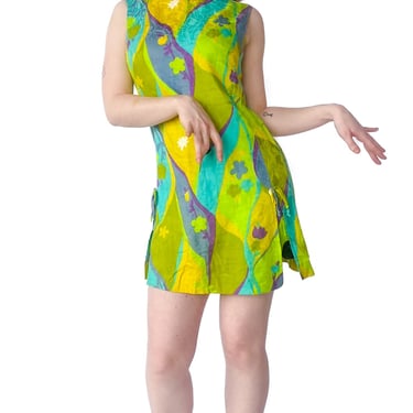 1960s Bright Green Romper Dress, sz. M