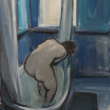 Nude-Bath-Shower-Original Artwork-Giclee-Archival Reproduction Print-Fine Art-Impressionism-Figure Study-Angela Ooghe 