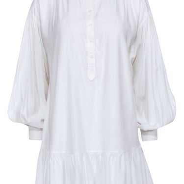 Elizabeth & James - White Quarter Button Down Shirt Dress Sz XS
