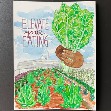 Elevate Your Eating Original Watercolor Painting
