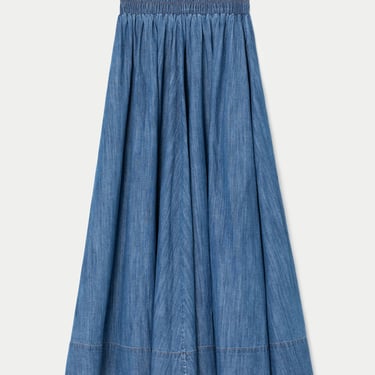 The Kyria Circle Skirt - Denim - Aegean