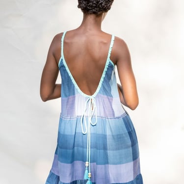 abacaxi Tie-Strap Tiered Maxi Dress - Indigo