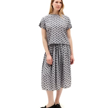 Grey Silk Skirt Set