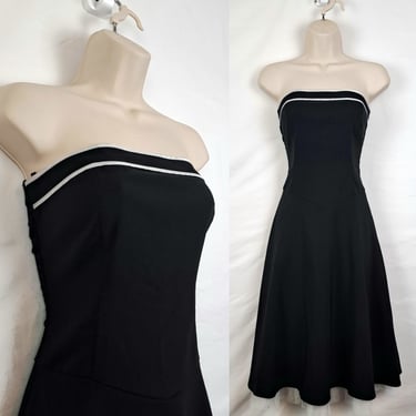 Vintage Y2K Black Strapless Prom & Party Dress, Size Extra Small 