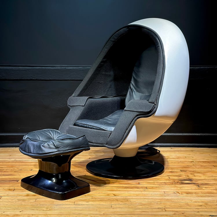 Vintage Lee West Stereo Alpha Egg Chair Molded | MidModMKE 