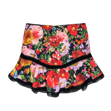 Alice & Olivia - Red, Black, & Multi Color Floral Skirts Sz 6